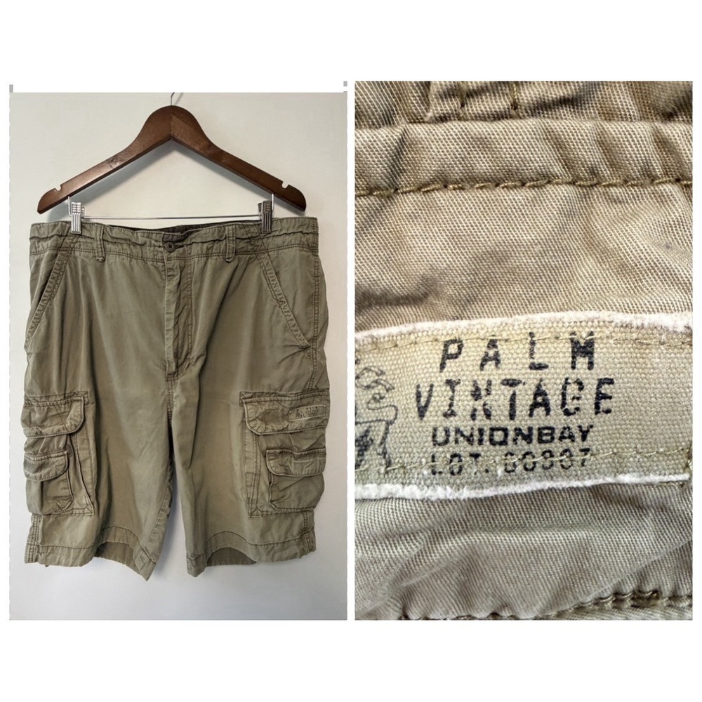 Vintage Union Bay Men's Cargo Shorts 38 Tan Grunge Baggy Skate 90s Y2K Stamped